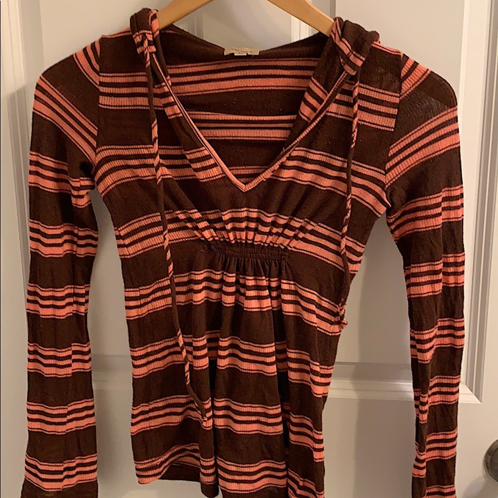 Hooded Ella Moss Striped top